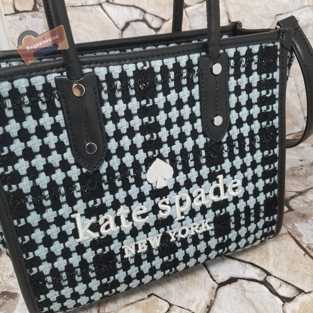 #bagsavenue fast ship new Ella Small Tote Crossbody in Tweed Fabric Kate Spade - Picture 8 of 11